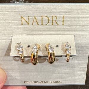 Nadri Gold Earrings with Silver Accents
